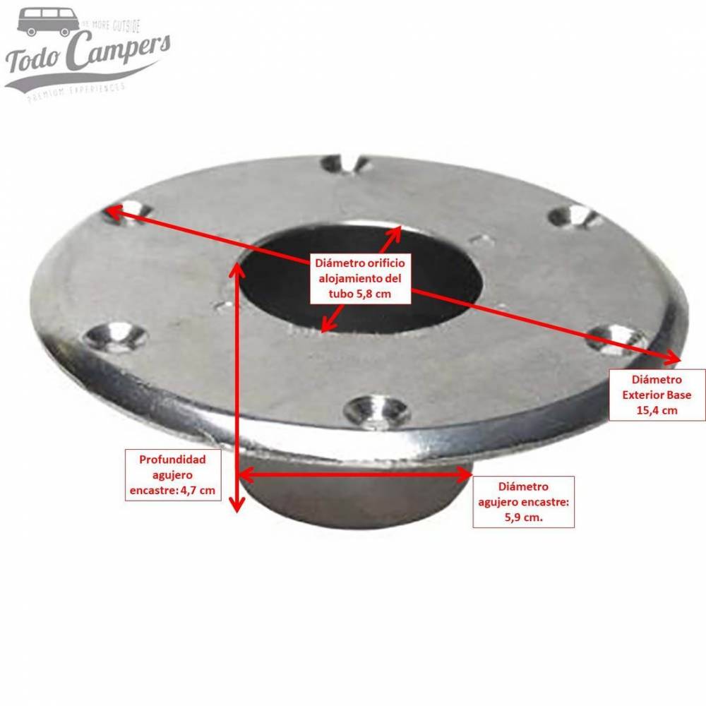 Medidas Anclaje Encastrable para soportes modulares de mesa