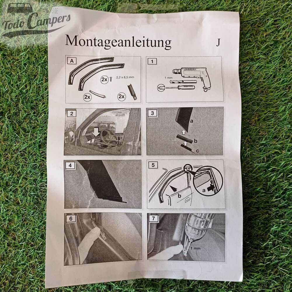 Instrucciones de montaje del deflector de Volkswagen T5, T6 y T6.1 desde 2003