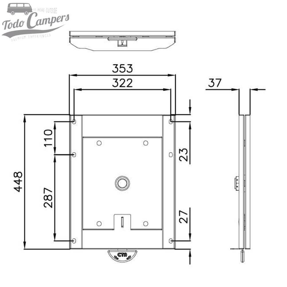 Medidas de la base giratoria para Iveco Daily desde 2015