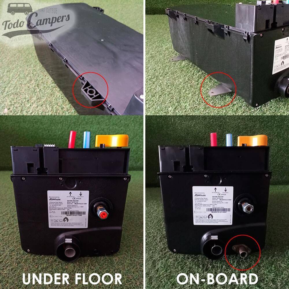 Diferencias entre el Boiler Whale Expanse a gas de 8 litros interior y exterior