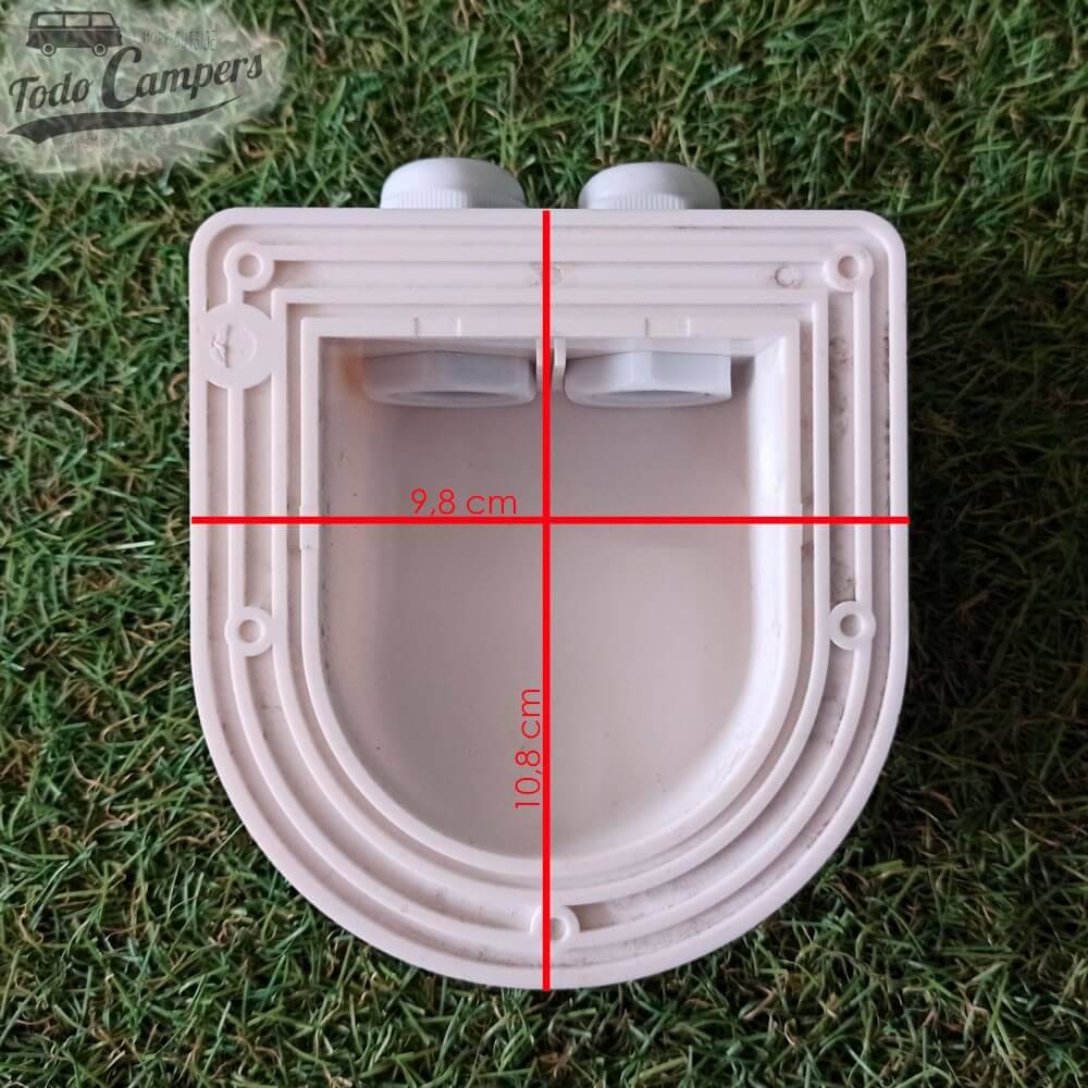 Medidas del pasatechos de 2 vias blanco