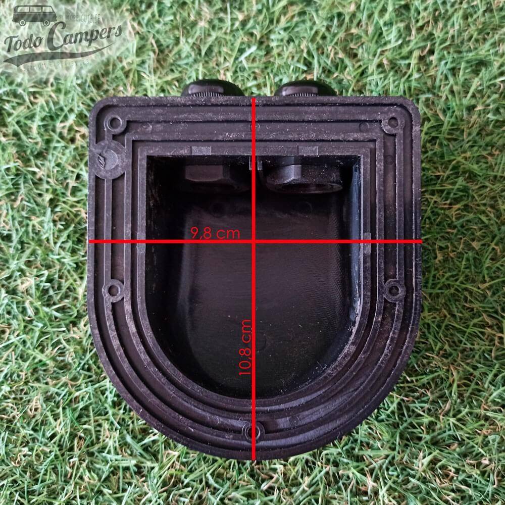 Medidas del pasatechos de 2 vias negro