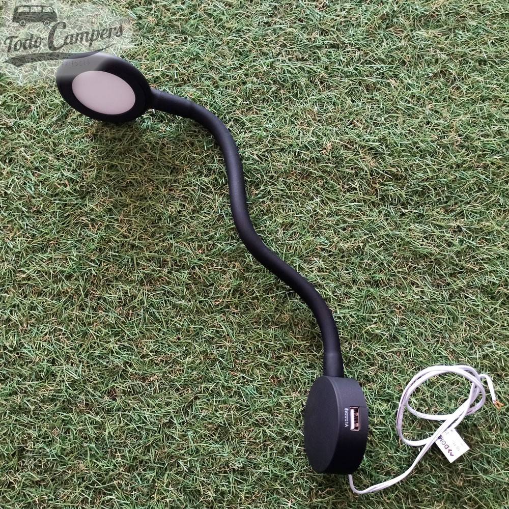 lámpara LED para furgonetas con cuello de cisne flexible de 25 cm