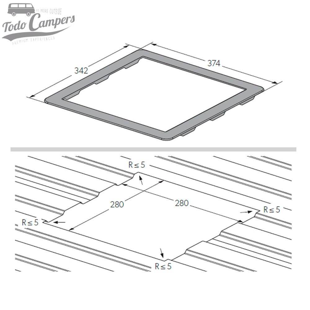 Medidas Adaptador de claraboya Micro Heki