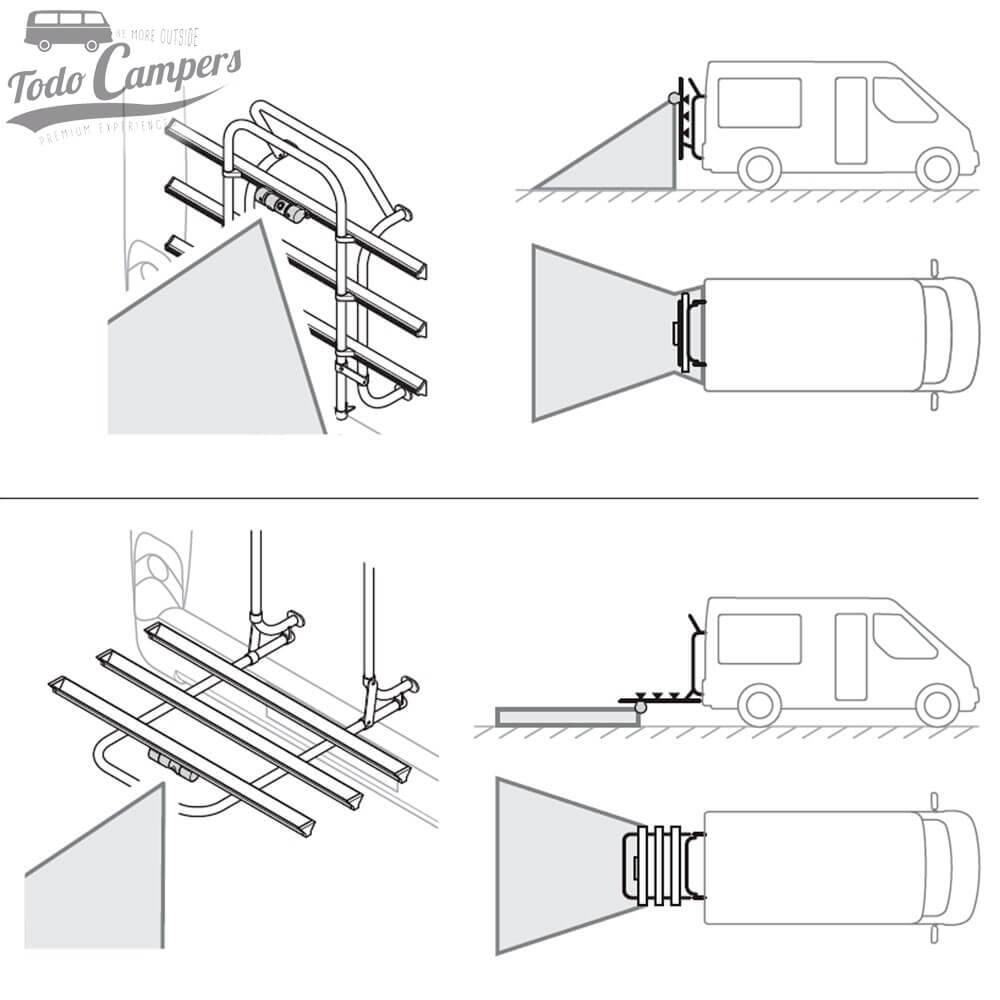 Instalação e Ângulo de visão da câmara