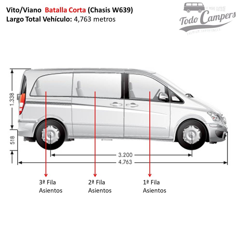 habitáculo curto mercedes vito viano 2004