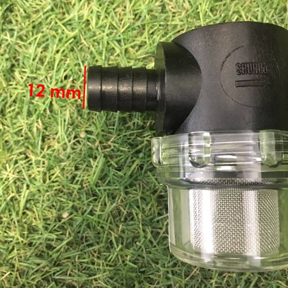 Filtro de agua con salida para manguera de 12 mm