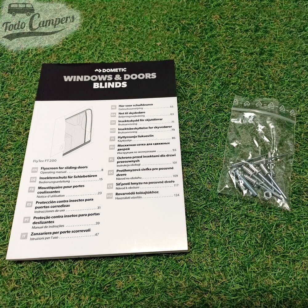 Manual de instrucciones de la Mosquitera de puerta Dometic Flytec FT200 para Ducato