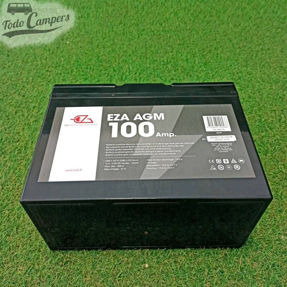 Batería sellada AGM 12v 100A EZA - Perspectiva hacia delante