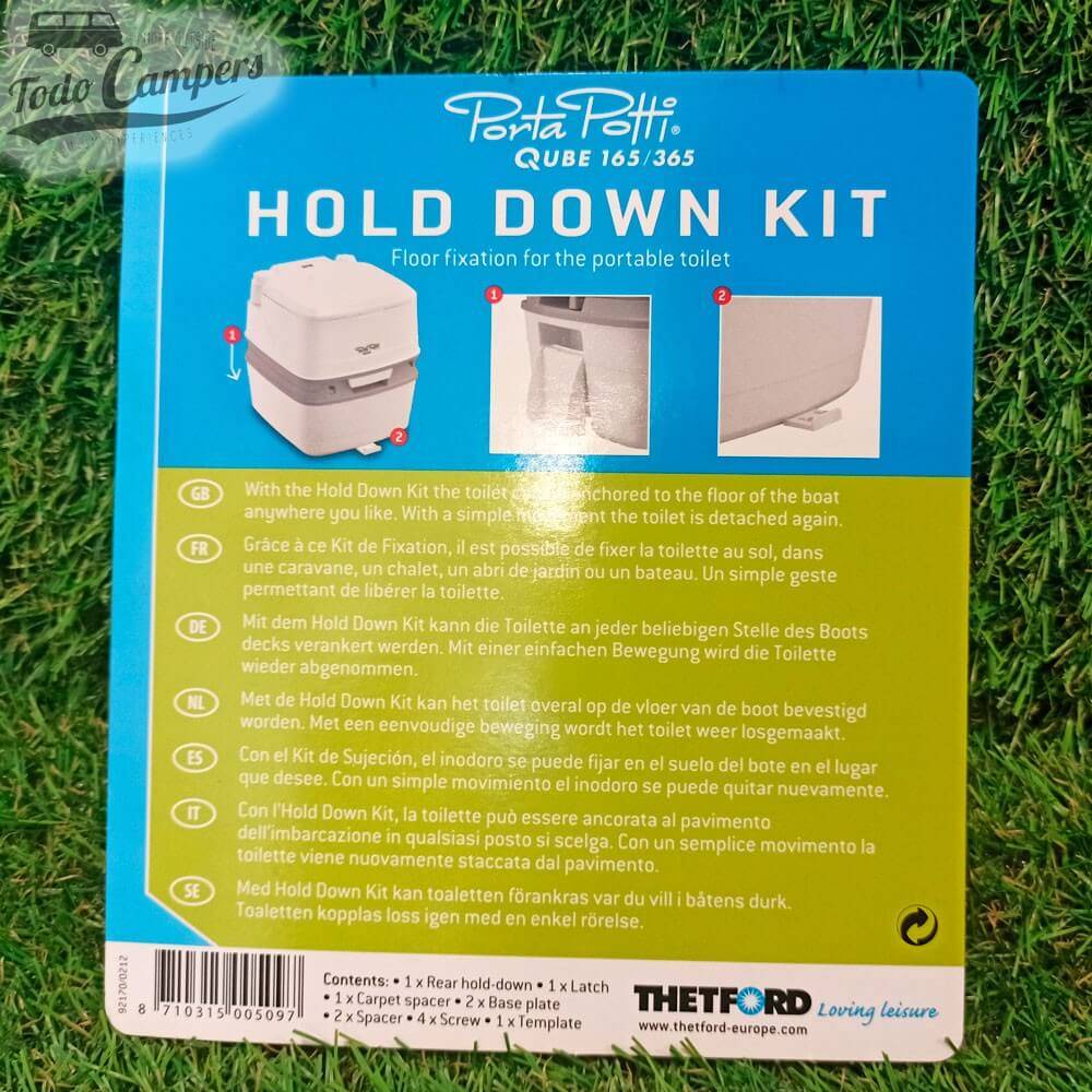 Instrucciones de montaje del Kit de fijación para WC químico portátil Porta Potti Qube 165 y 365