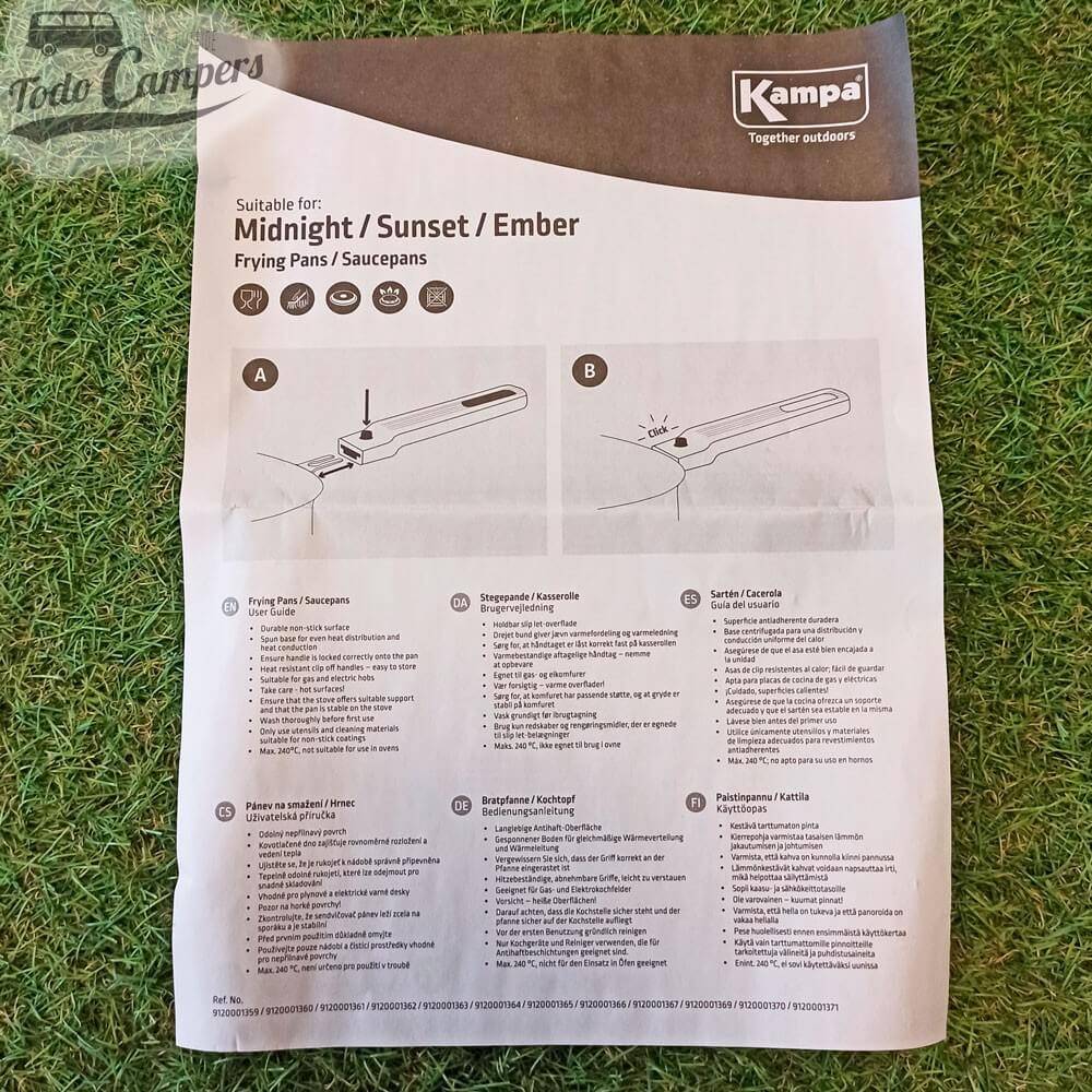 Instrucciones Sartén antiadherente cuadrada.