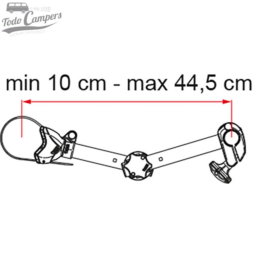 Medidas do Braço Bike Block Pro S D1 de Fiamma. Porta-bicicletas para carrinhas, autocaravanas ou caravanas