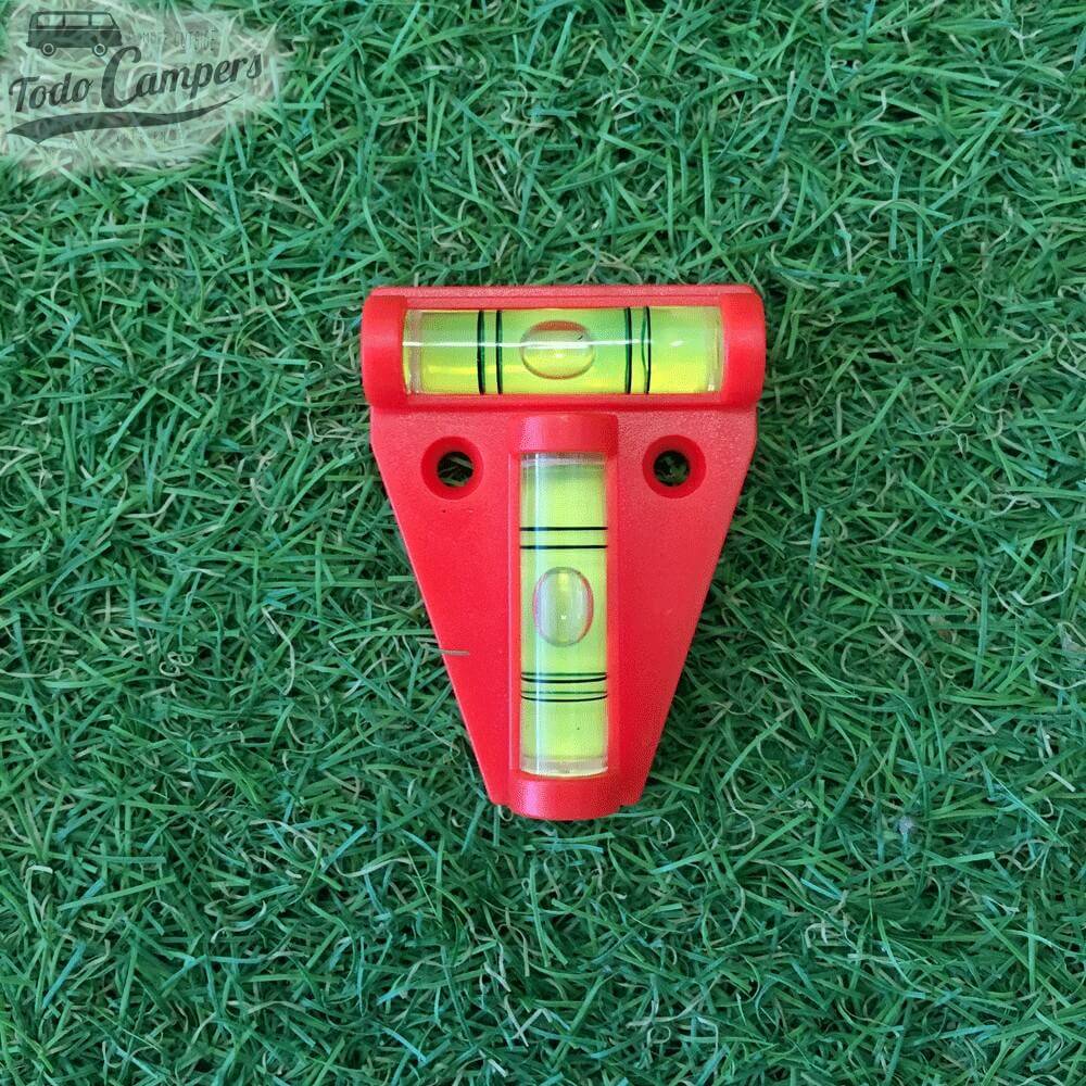 Nivel de doble burbuja perfecto para valorar si tu furgoneta está bien nivelada