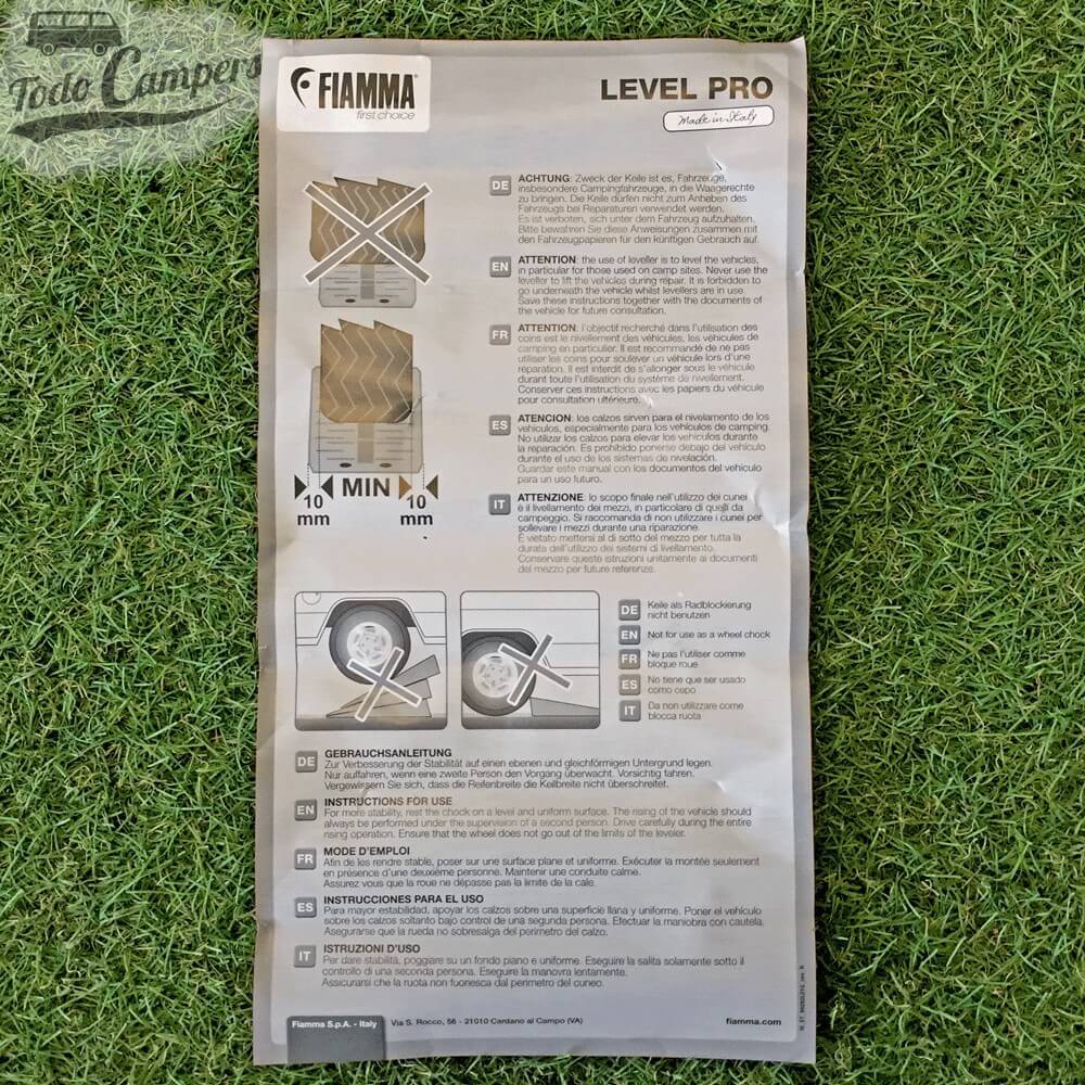 Instrucciones Calzos Fiamma Level Pro