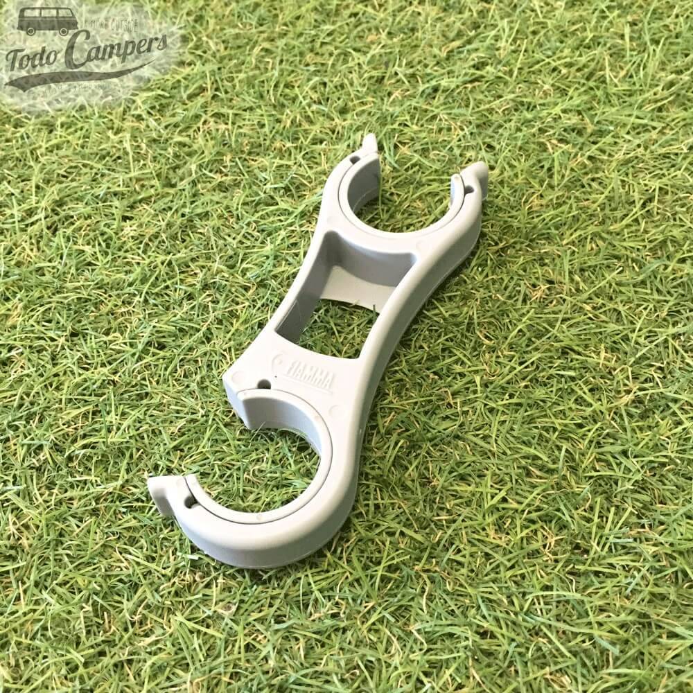 Clip de sujeción de portabicicletas de color gris