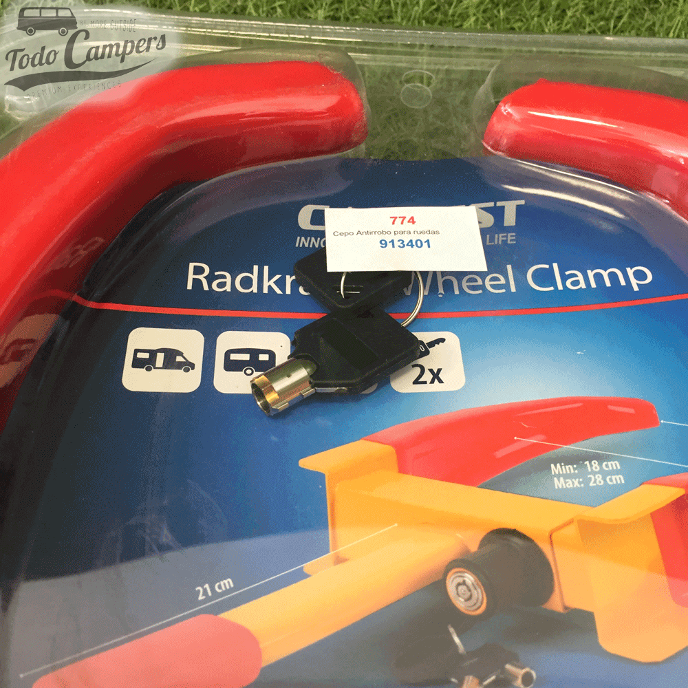 Cepo antirrorobo para ruedas de hasta 26,5 cm de ancho