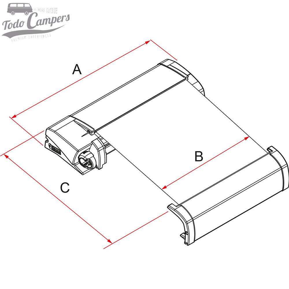 Detalle Toldo Fiamma F40Van 270 - Deep Black - Royal Grey
