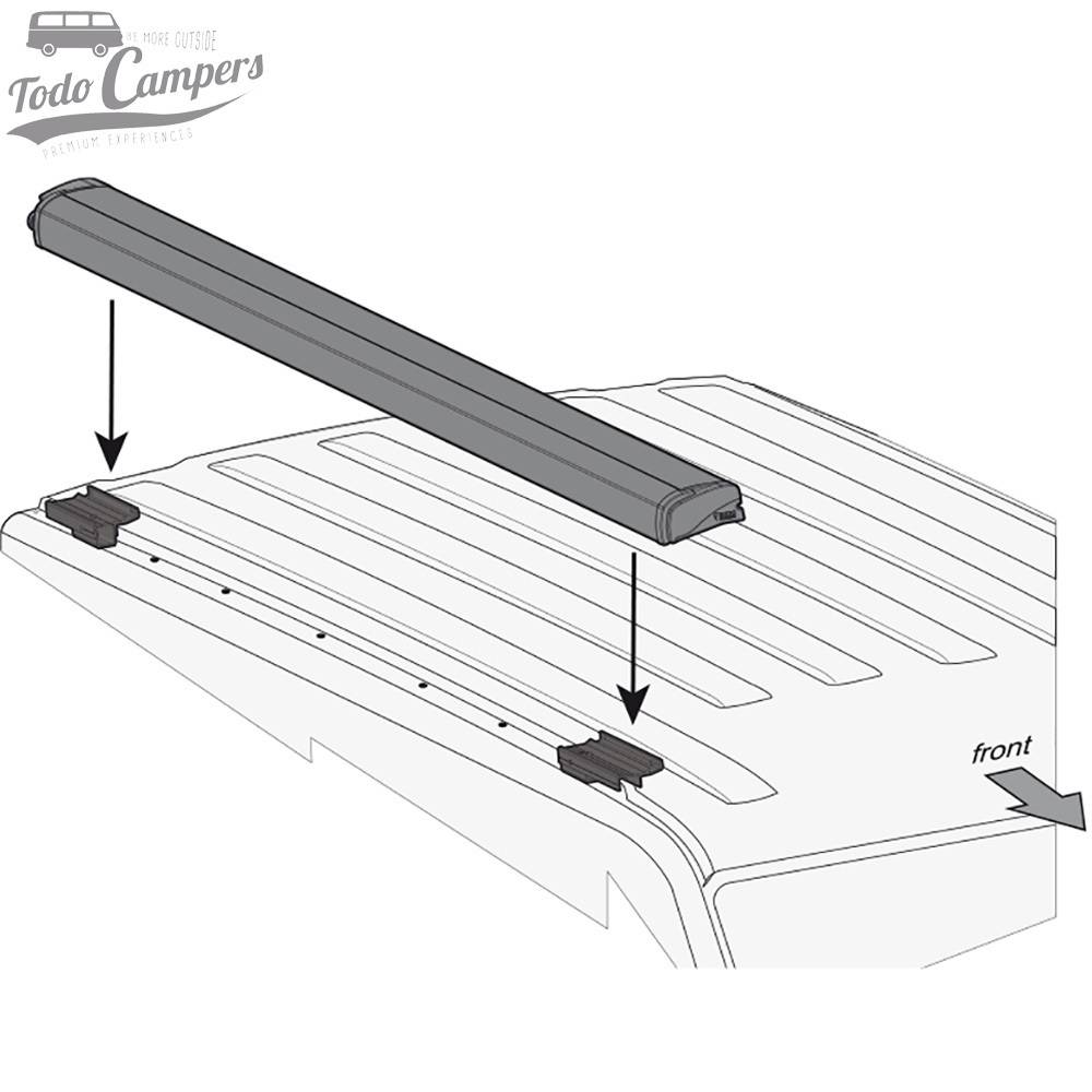 Detalle de soporte Toldo Fiamma F40Van para Volkswagen T5 y T6