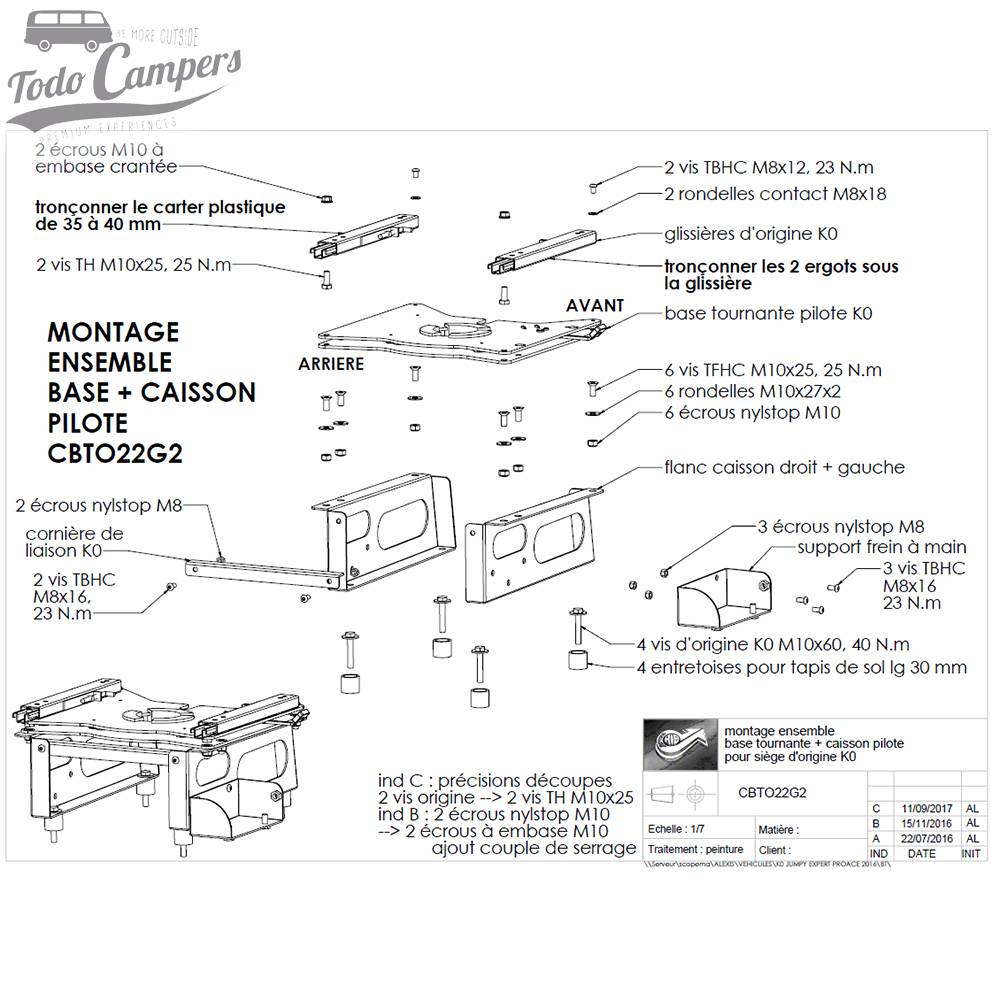 Montaje Asiento Giratorio Conductor Jumpy SpaceTourer Expert Traveller Vivaro ProAce II desde 2016