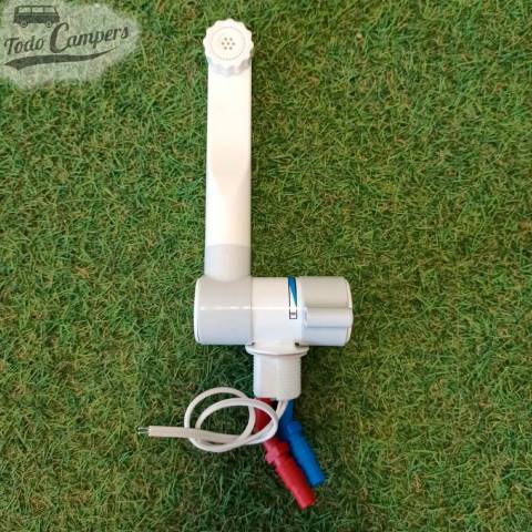 Grifo mezclador monomando Comet London 145mm - Blanco y Gris