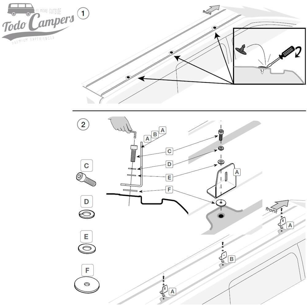 Instrucciones de colocación Soporte para toldo Fiamma F35 Pro 220 y Spartacos 220