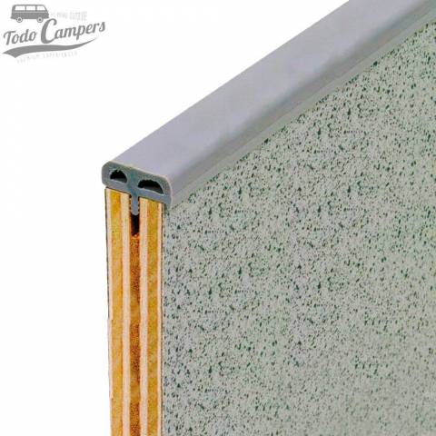 Canto en T Antigolpes color Gris Medio de 25 metros