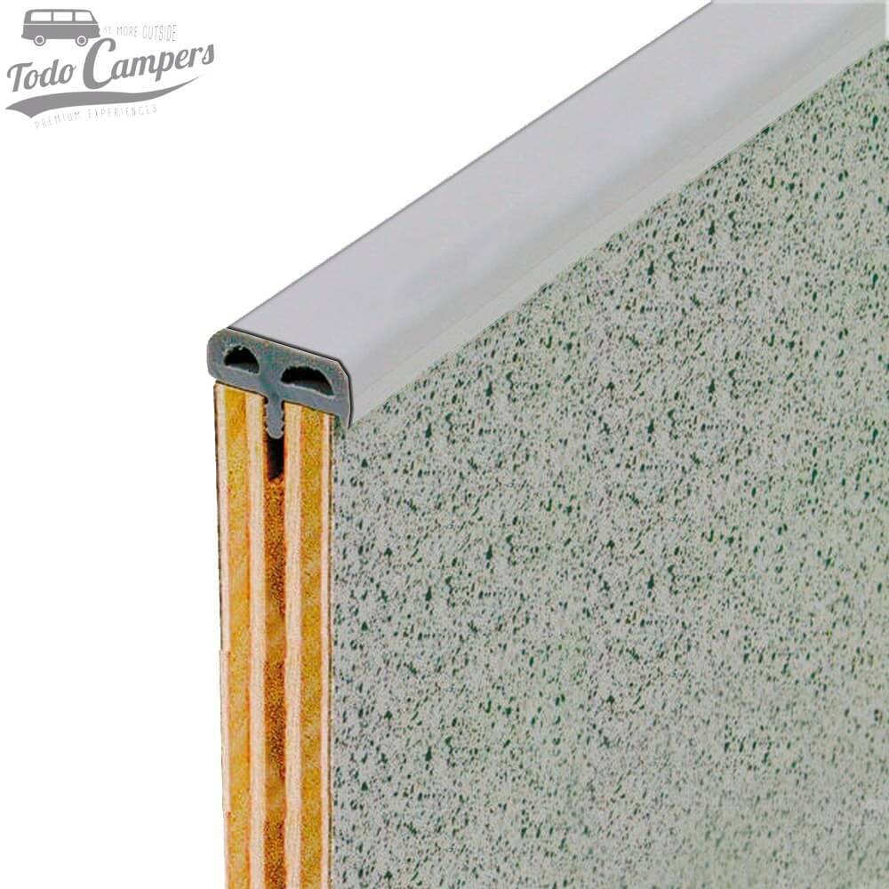 Canto en T Antigolpes color Gris Plata de 5 metros