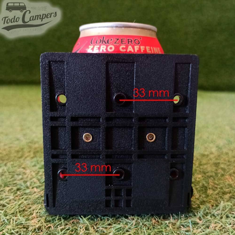 vista trasera del Posavasos Plegable Negro para tu camper