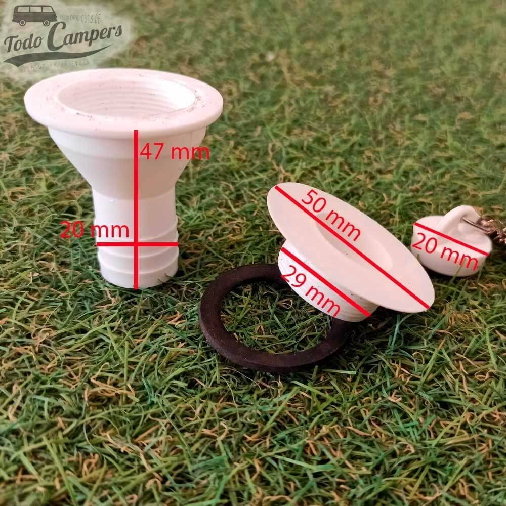 Medidas detalhadas da válvula