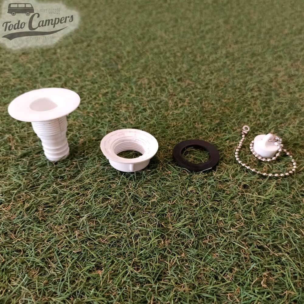 Válvula direita - Saída 20 mm - Todas as peças incluídas