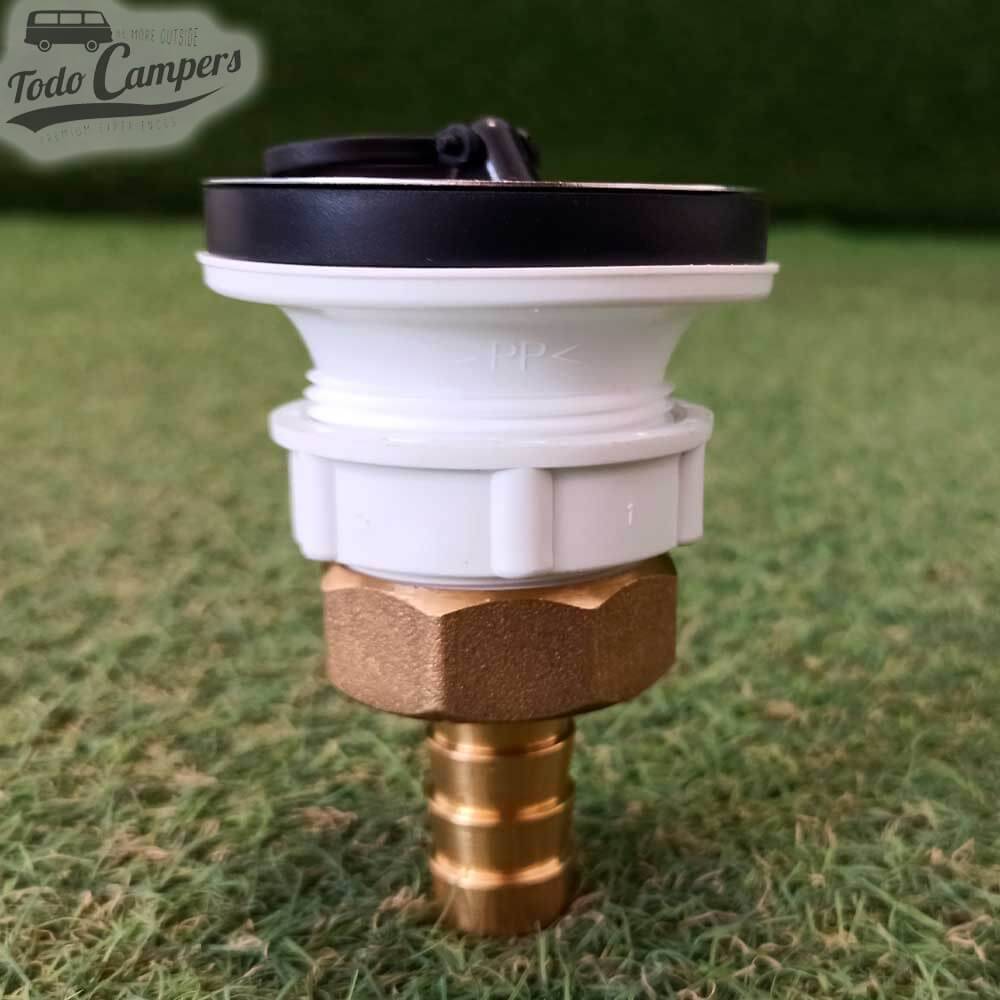 Desagüe recto Luxus con tapón - Salida mangueras 2 cm (3/4") - Tipo K