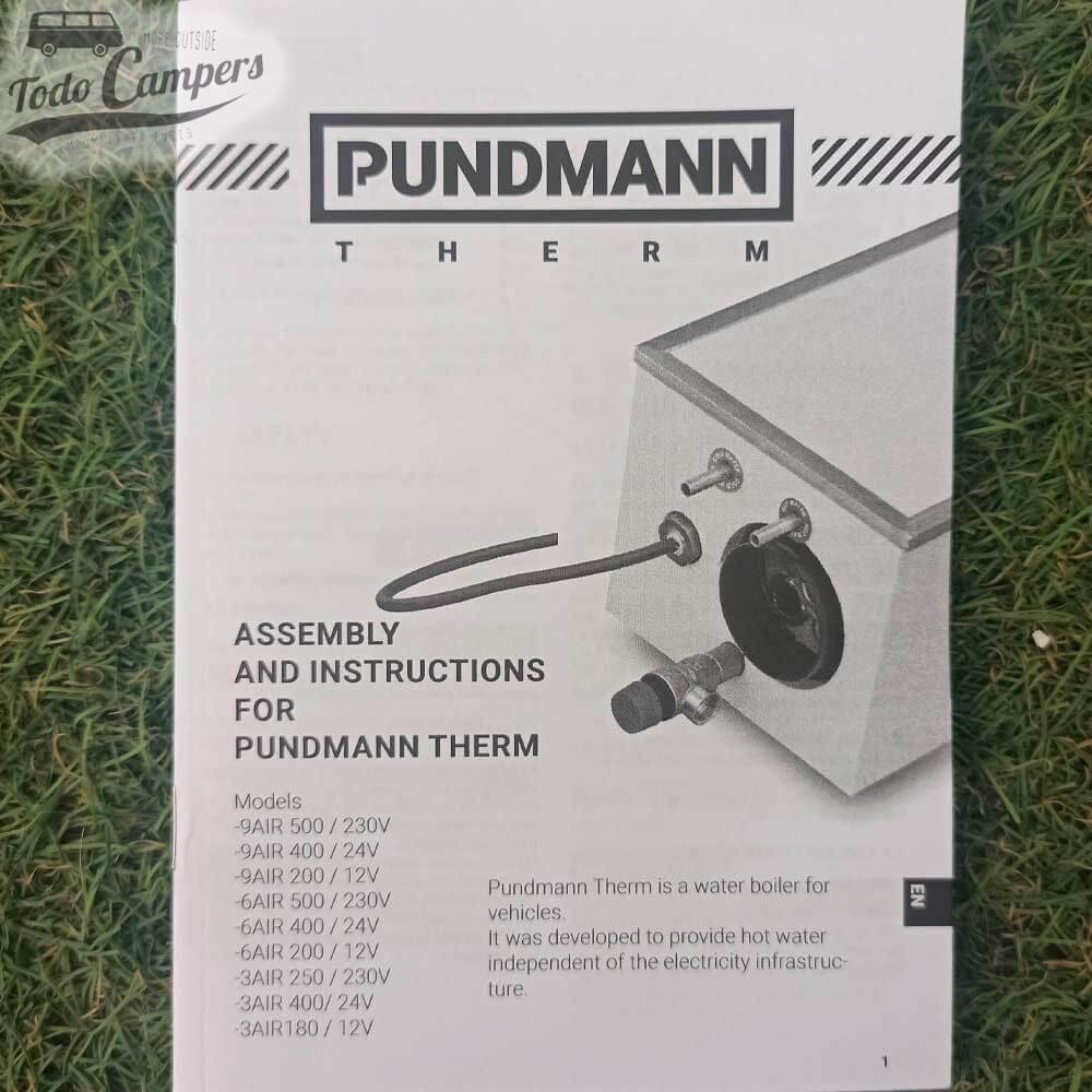 Maunal de instruções do Boiler Pundmann 9,9L