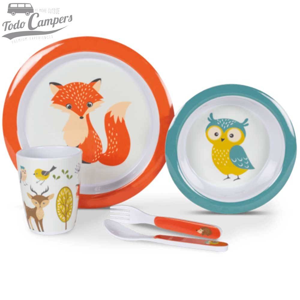 Vajilla de melamina infantil Woodland Creatures - 1 Pax (5ud)