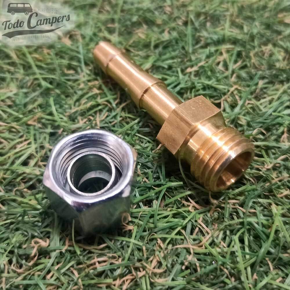 Con esta boquilla podrás conectar un tubo de cobre de 8mm a la boquilla de gas butano estándar sin necesidad de soldar