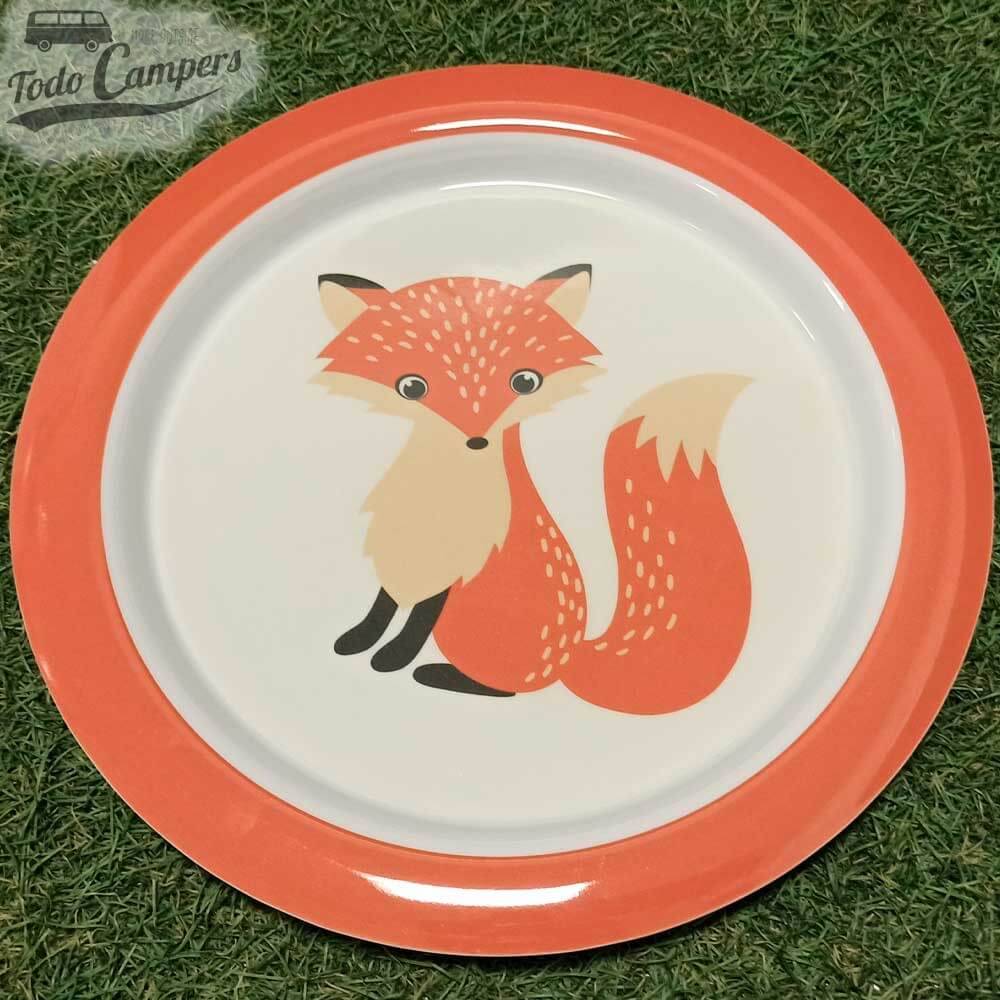 Plato llano de la Vajilla de melamina infantil Animales del bosque