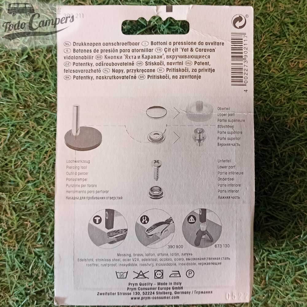 instrucciones de los botones de presión para instalar cortinas, avancés, toldos, etc.