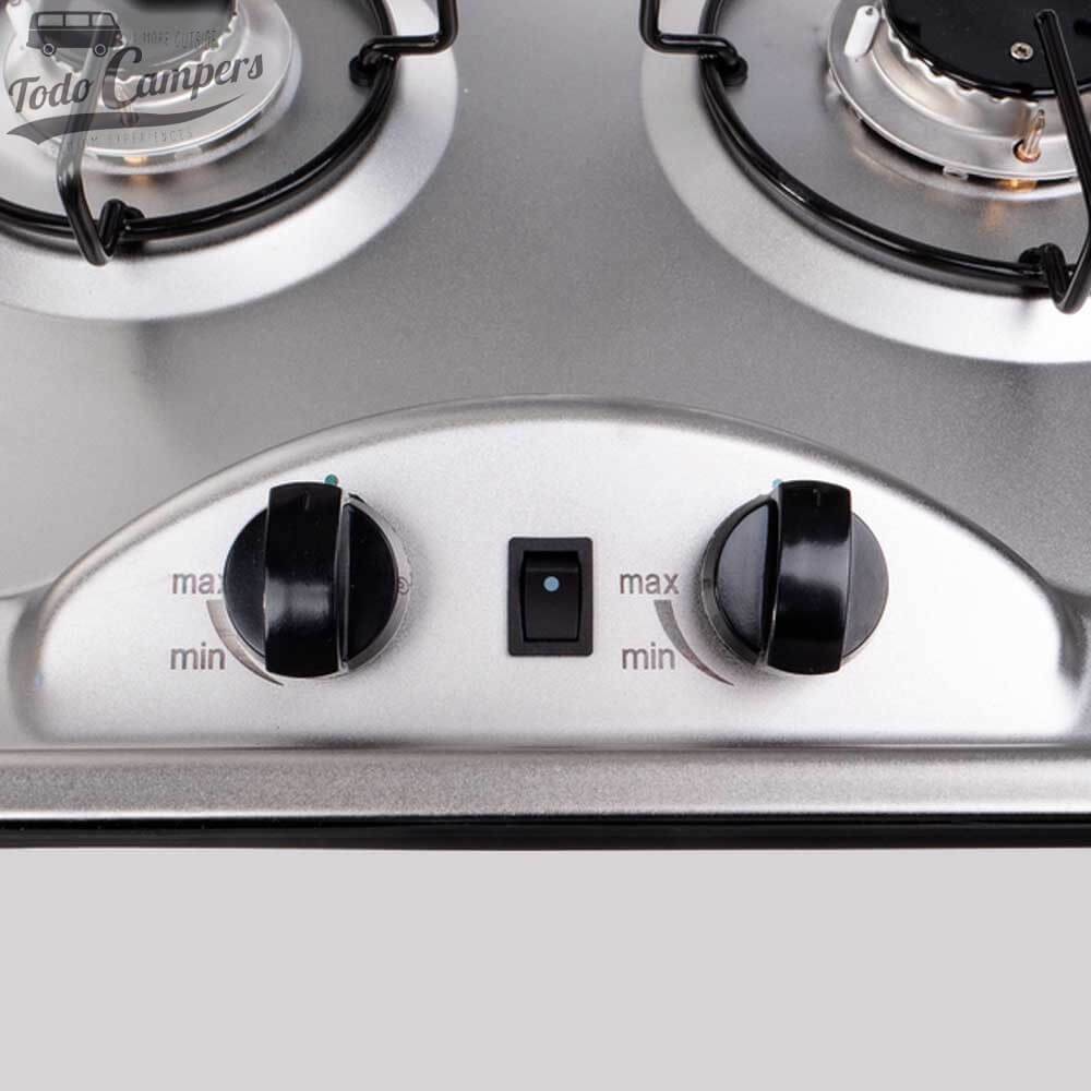 mandos de la Cocina Carbest de 2 quemadores