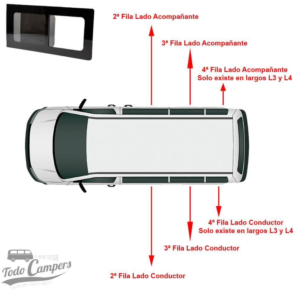 Esquema de Ventanas correderas para Ducato, Jumper y Boxer desde 2007