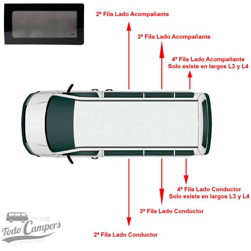 Esquema de Ventanas fijas para Ducato, Jumper y Boxer desde 2007