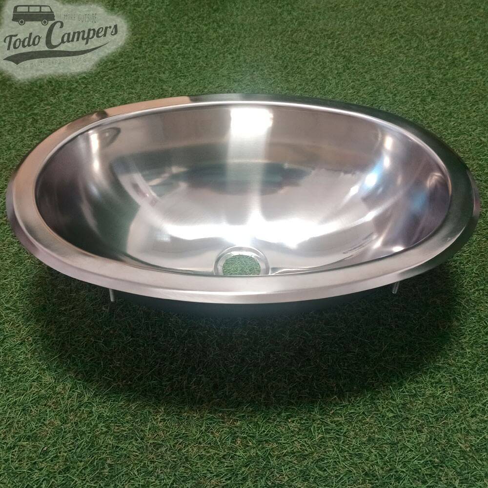 Fregadero ovalado Carbest de acero inoxidable pulido