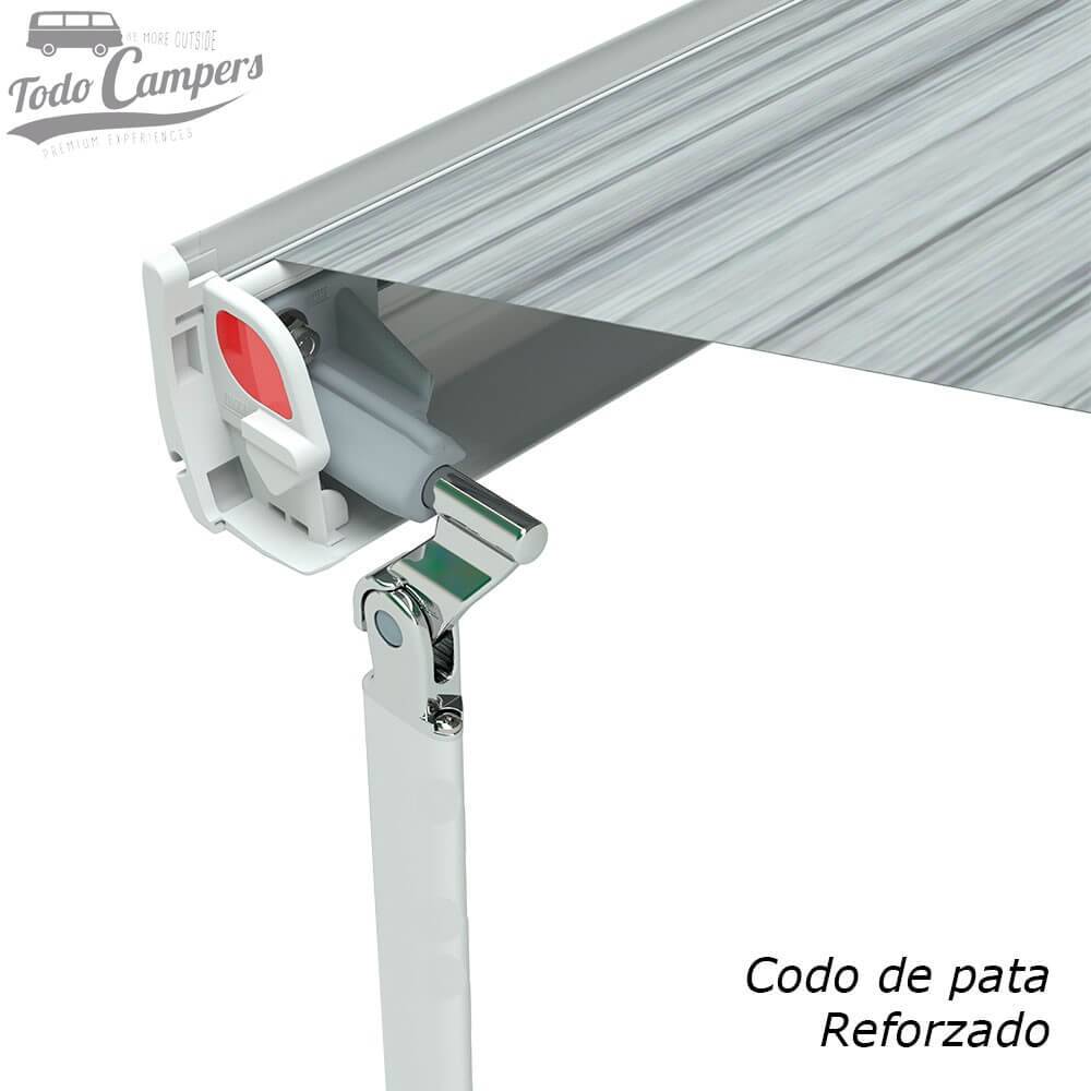 Codos y Brazos reforzados que mantienen tensa la lona