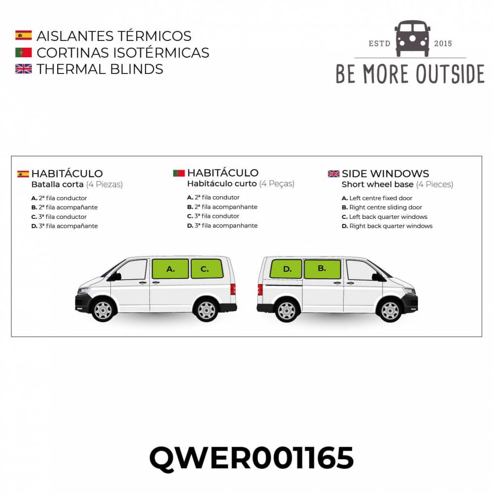 Aislantes térmicos para Volkswagen T4 de Batalla corta T4