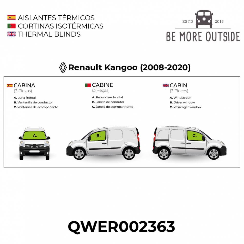 pack de aislantes térmicos de cabina para Renault Kangoo II 2008-2020