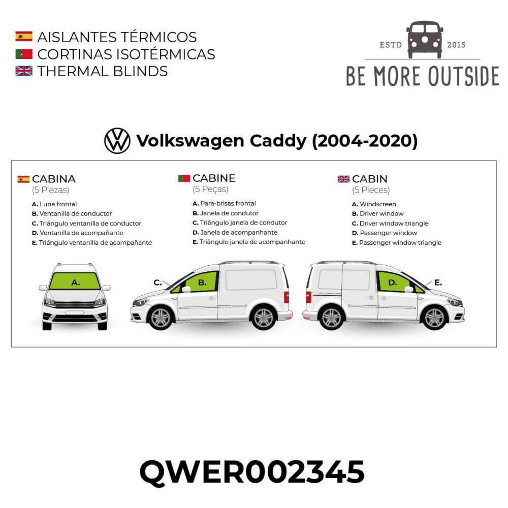 Aislantes térmicos para la cabina de Volkswagen Caddy 2004-2020