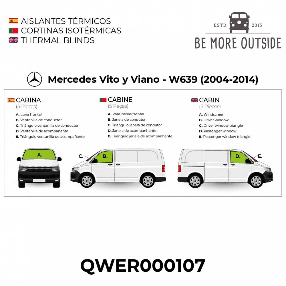 Aislantes térmicos de cabina para Mercedes Vito y Viano 2004-2014