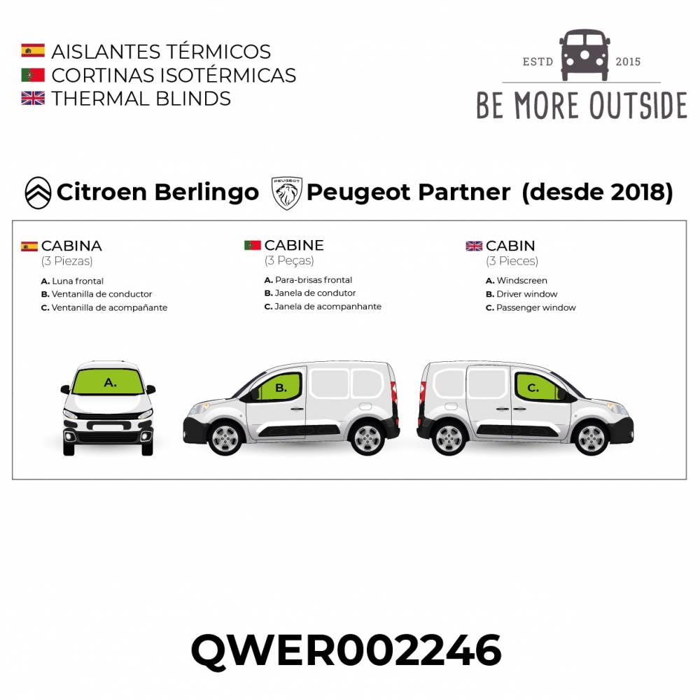 Aislantes térmicos para cabina de Berlingo III