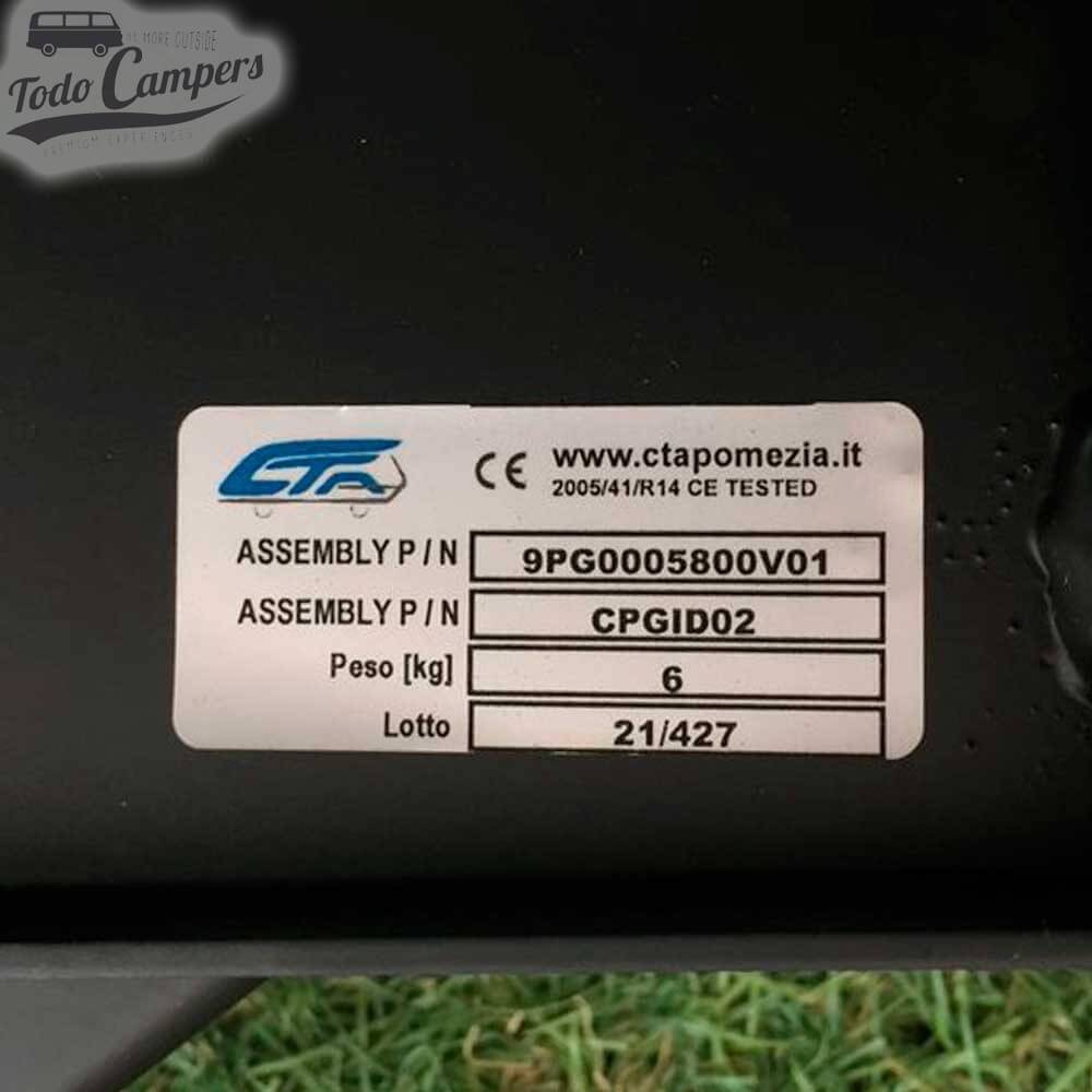 Pegatina de homologación de base giratoria CTA 9PG0005800V01