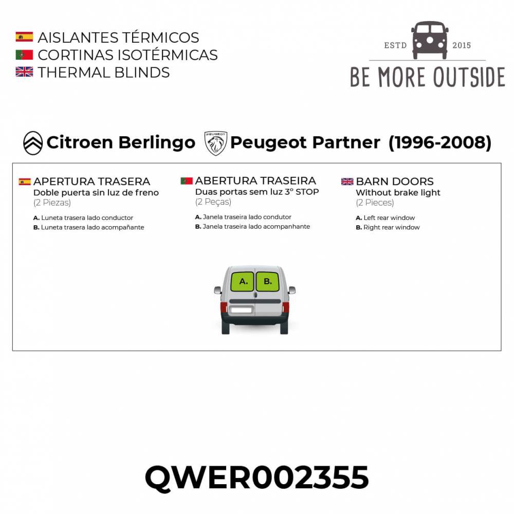 Aislantes térmicos de portón para Berlingo I sin luz de freno