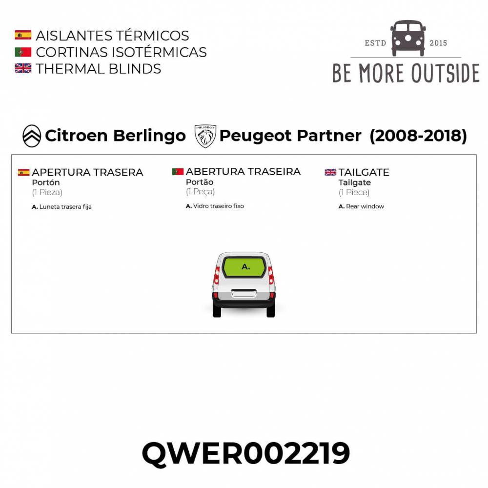 Aislantes térmicos para portón de Berlingo y Partner II