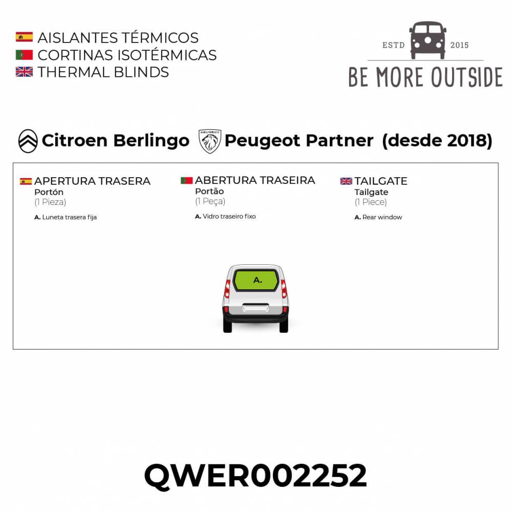 Aislantes térmicos para Berlingo con portón trasero fijo